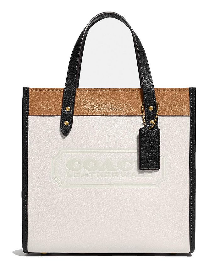 COACH Polished Pebble Field Tote 22 with Removable Web Strap & Reviews -  Handbags & Accessories - Macy's