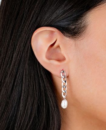 Macy's - Silver Tone or Gold Tone Freshwater Pearl Earring