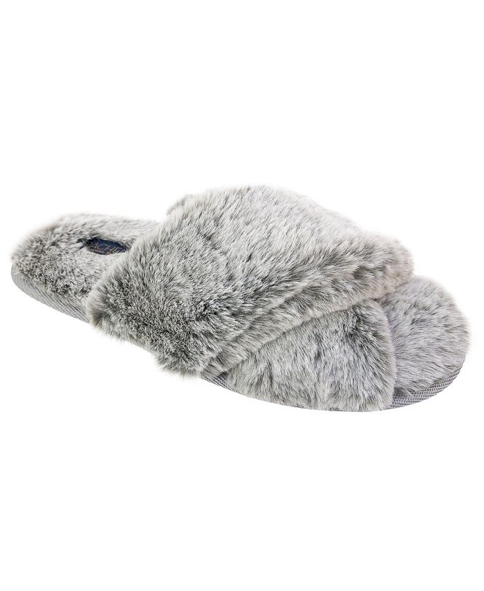 SG Company Frosted Faux Fur Crossband Slippers & Reviews - Slippers ...
