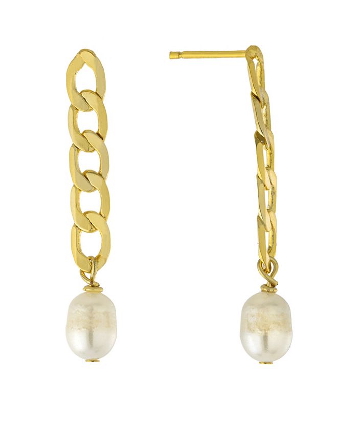 Macy's - Silver Tone or Gold Tone Freshwater Pearl Earring