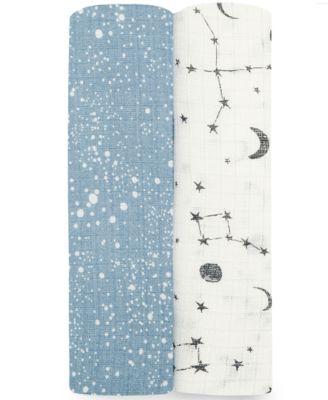 aden by aden anais Baby Boys or Baby Girls Silky Soft Swaddles Pack of 2 - Cosmic Galaxy Blue 35$