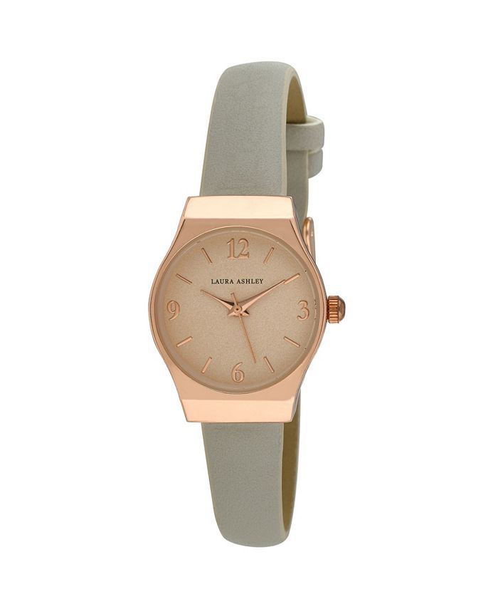 Women s Off Center Round Skin Gray Polyurethane Strap Watch 25mm