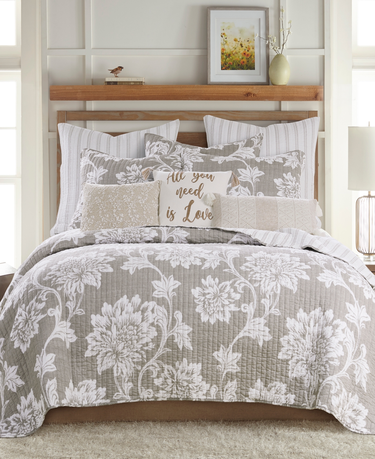 Levtex Sanira Diamond Applique Pillow,