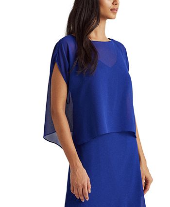 Lauren Ralph Lauren Asymmetrical Georgette Dress - Macy's