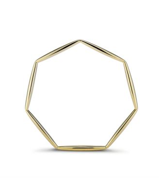 Kesi Jewels - Septagon Geo Bangle in Fine Yellow  Gold Plate