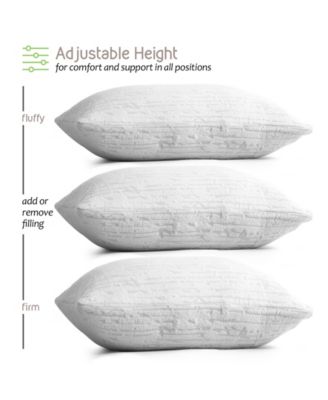 Shredded Memory Foam Pillow, Queen, Set of 4