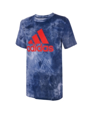 adidas Big Boys Short Sleeve Tie Dye Badge of Sport Tee