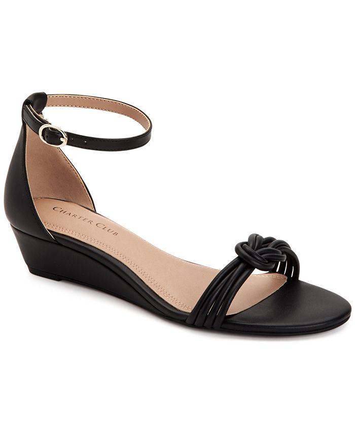 Charter Club Ghinna Knotted Wedge Sandals, Created for Macy's Macy's