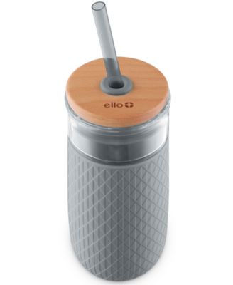 Ello - Devon 18-Oz. Glass Tumbler with Silicone Protection & Straw