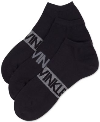 Calvin Klein - Men's 3-Pk. Flat Knit Logo Low Cut Socks