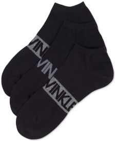 Men's 3-Pk. Flat Knit Logo Low Cut Socks