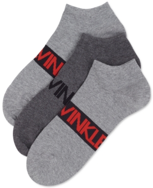 Calvin Klein Men's 3-Pk Flat Knit Logo Low Cut Socks