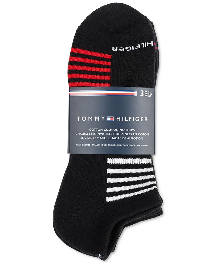 Tommy Hilfiger Men's 3-Pk. Athletic No Show Socks & Reviews - Underwear ...