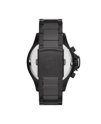 Men's Chronograph Black Stainless Steel Bracelet Watch 48mm