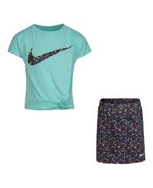 Little Girls T-Shirt and Scooter Skirt Set