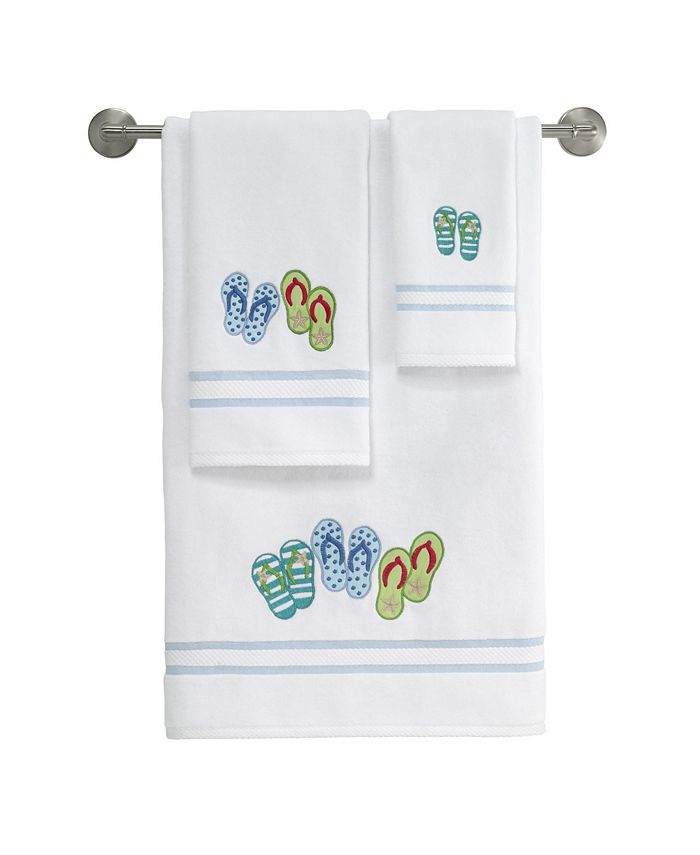 Avanti Beach Mode FlipFlop Motif Cotton Bath Towel, 27" x 52" Macy's