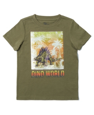 Little Boys Short Sleeve Flip Sequin Graphic T-Shirt
