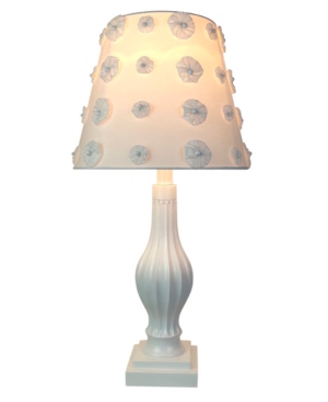 Creative Motion Polyresin Table Lamp with Silk Flowers Shade