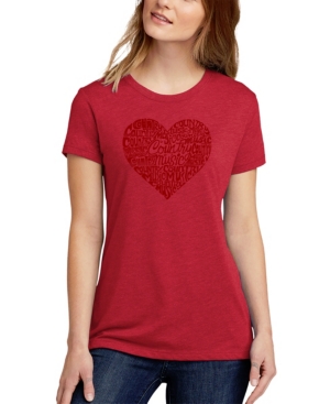 La Pop Art Women's Premium Blend Word Art Country Music Heart T-shirt In Red