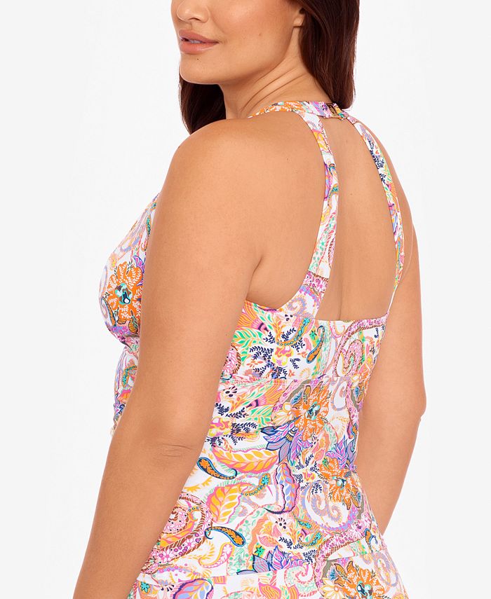 Lauren Ralph Lauren Plus Size TummyControl Halter Tankini Top