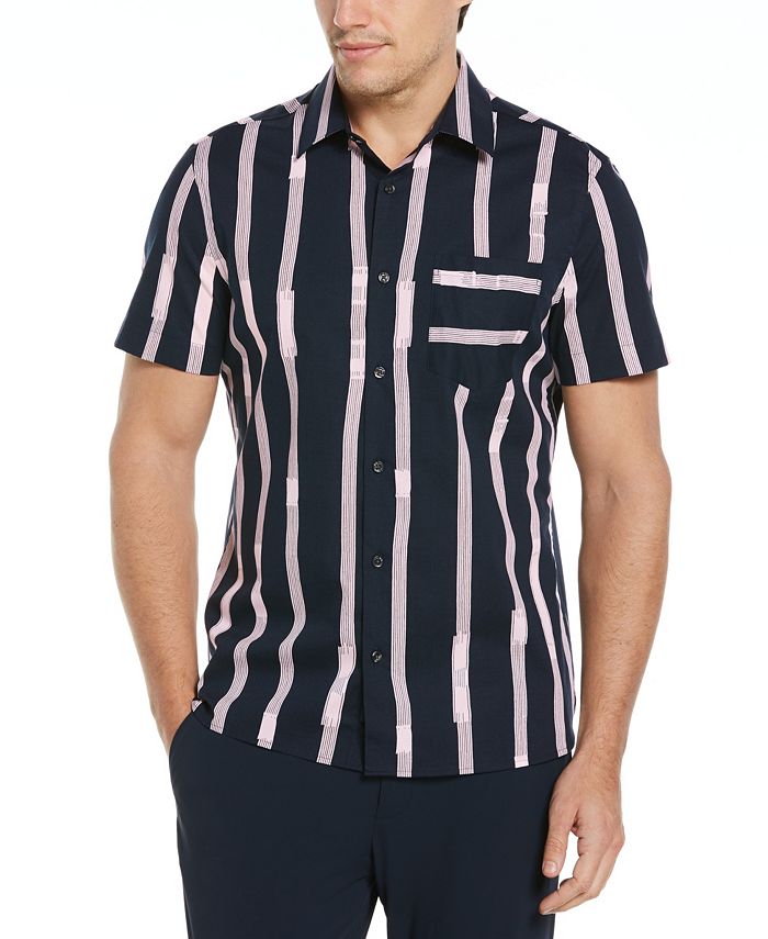Perry Ellis Men's Marker Stripe Short Sleeve Button Down Shirt Macy's