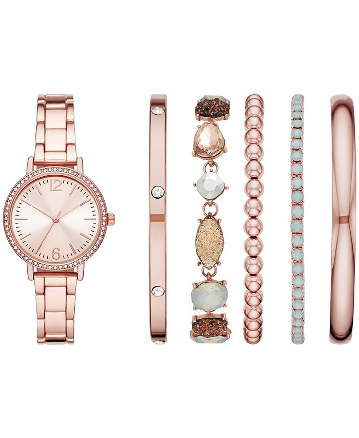 Folio Women's Rose GoldTone Bracelet Watch 33mm Gift Set Macy's