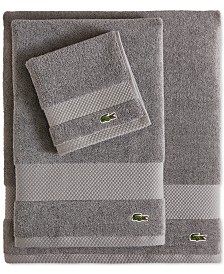Lacoste Heritage Supima Cotton Hand Towel 16 x 30 Croc Green 
