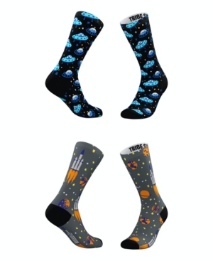 Shop Tribe Socks Men's And Women's Blue Blastoff Socks, Set Of 2 In Assorted Pre-pack