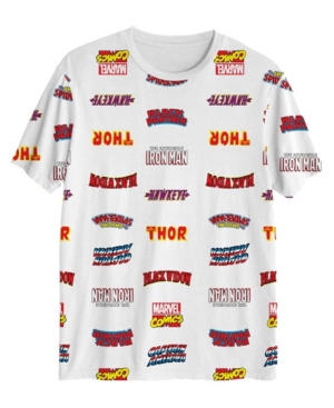 Big Boys Marvel All Over Print Short Sleeve Graphic T-shirt