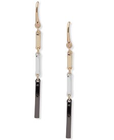 Tri-Tone Bar Linear Earrings