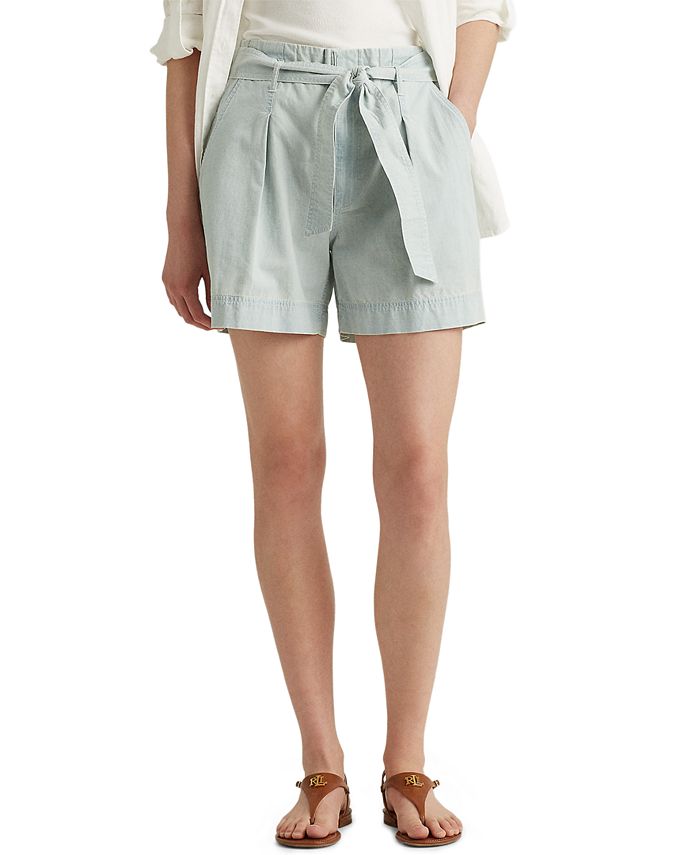 Lauren Ralph Lauren High-Rise Paperbag Shorts - Macy's