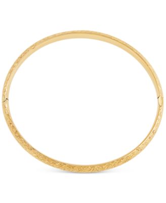 Textured Bangle Bracelet in 10k Gold, White Gold and Rose Gold