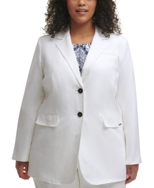 Calvin Klein Trendy Plus Size Notched-Lapel Blazer