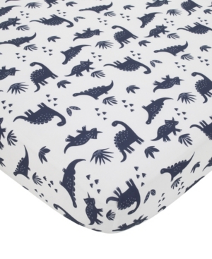 Carter's Dino Adventure Super Soft Fitted Crib Sheet Bedding In Navy