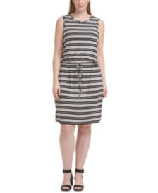 Plus Size Striped Tie-Waist Dress 