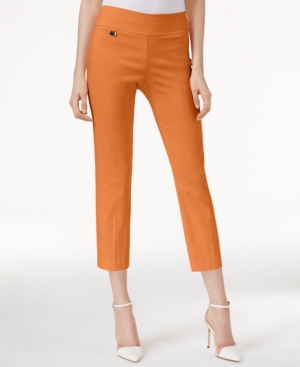 Alfani Petite Tummy-control Pull-on Capri Pants, Created For Macy's In Amber Glow