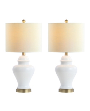 Shop Jonathan Y Qin Classic Cottage Led Table Lamp, Set Of 2 In White