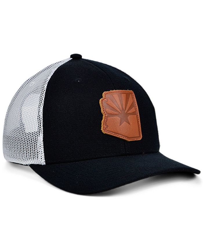 Lids Local Crowns Arizona Black White Leather State Patch Curved ...