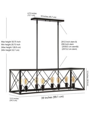 Galax 8-Light Adjustable Iron Farmhouse Industrial LED Dimmable Pendant
