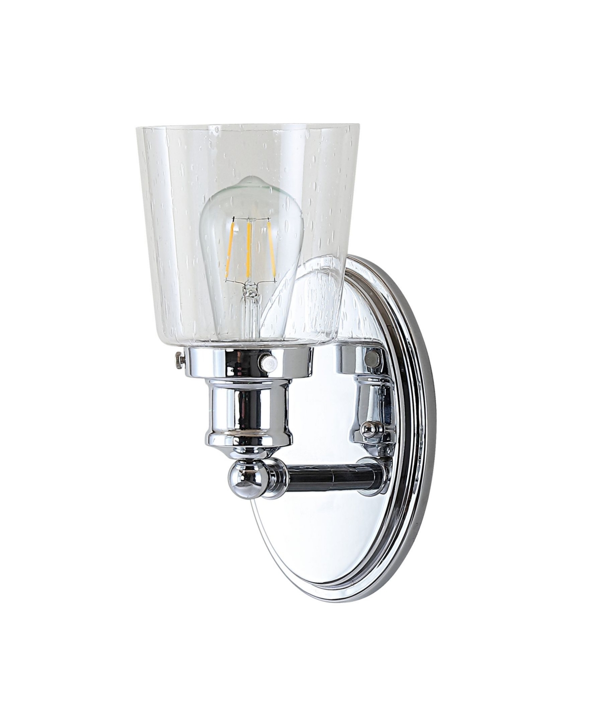 Beverly 1-Light Glass Classic Cottage Led Vanity Light - Silver-tone