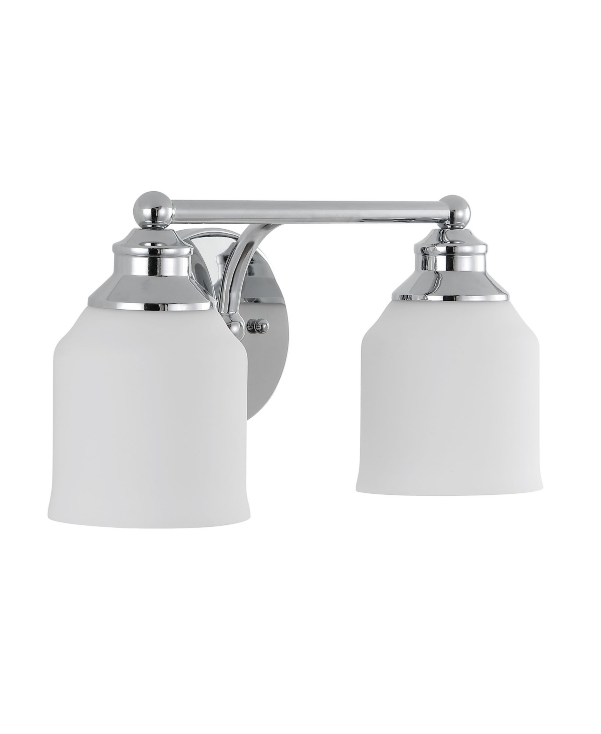 Lydia 2-Light Glass Farmhouse Cottage Led Vanity Light - Silver-tone