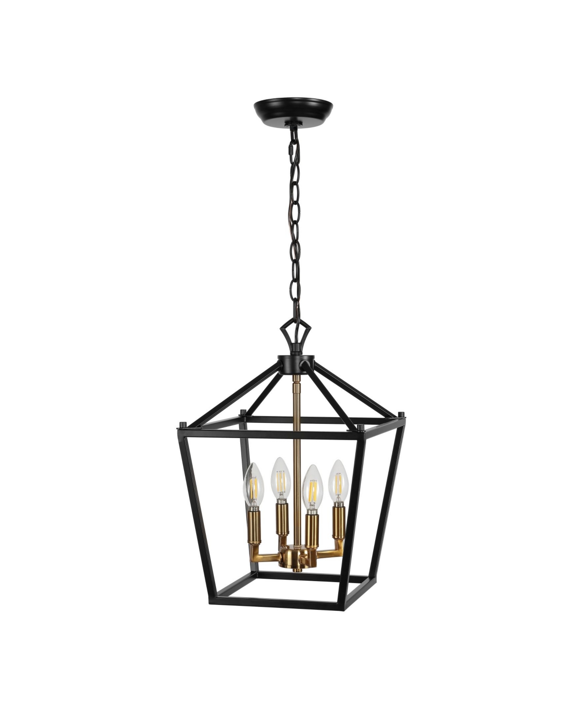Pagoda 4-Bulb Lantern Metal Led Pendant