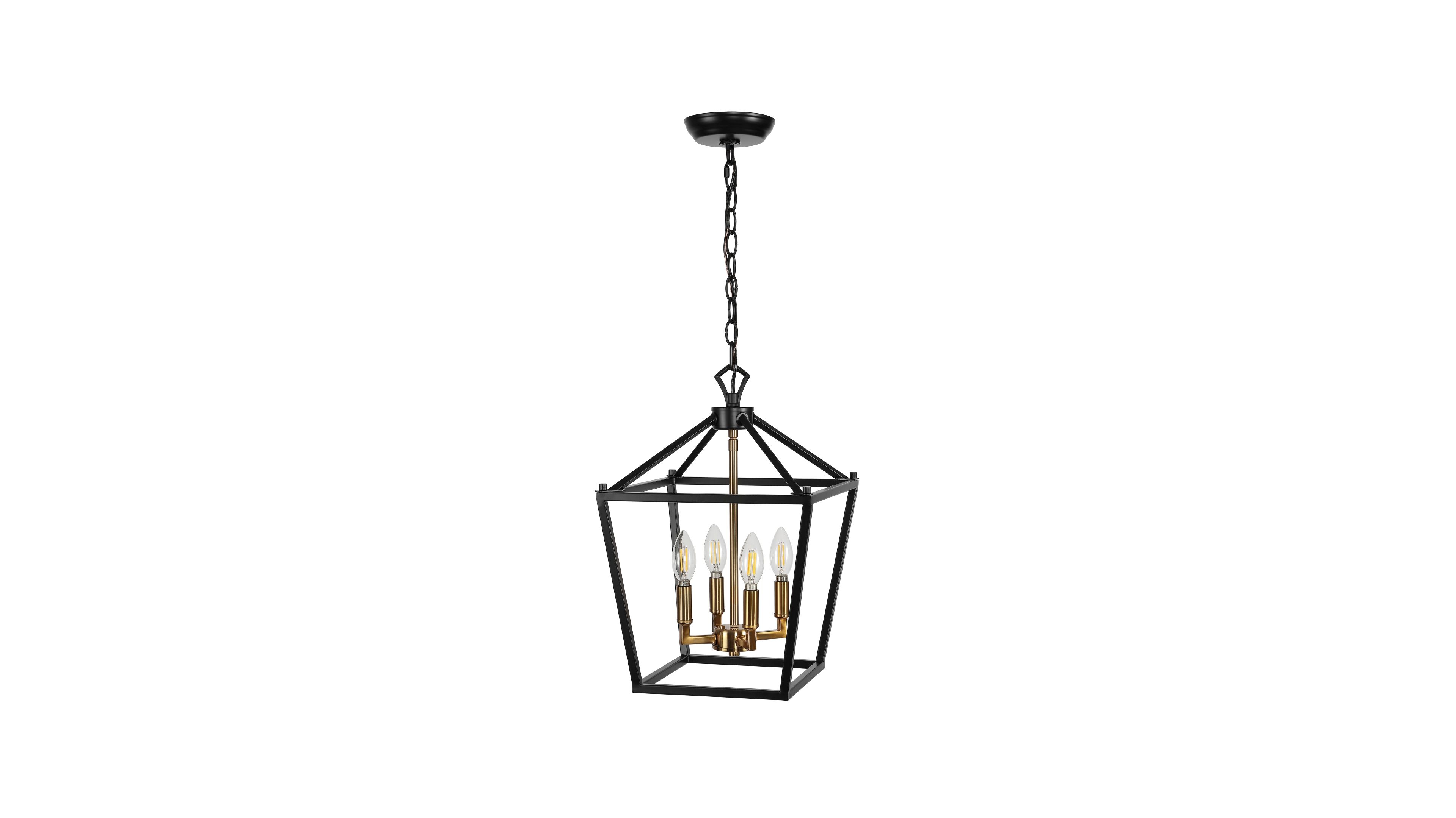 Pagoda 4-Bulb Lantern Metal Led Pendant