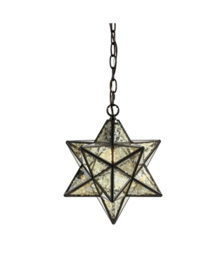 Jonathan Y Stella Moravian Star Glass Led Pendant In Black
