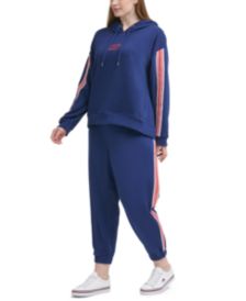 Plus Size Drop-Shoulder Hoodie & Logo Terry Boyfriend Sweatpants