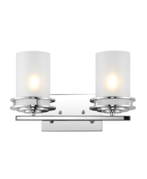 Jonathan Y Fairfax 2-light Contemporary Glam Led Vanity Light In Silver-tone