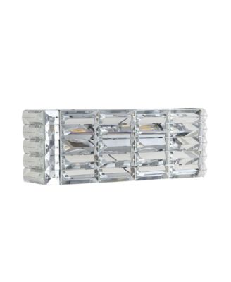 Evelyn Crystal Rectangle 2-Light Glam Modern LED Vanity Light