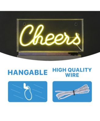 Cheers Contemporary Glam Acrylic Box USB Operated LED Neon Light