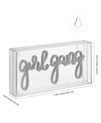Girl Gang Contemporary Glam Acrylic Box USB Operated LED Neon Light