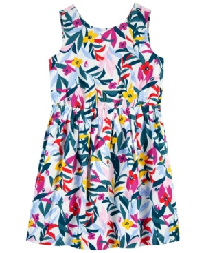 Big Girls Floral Linen Dress